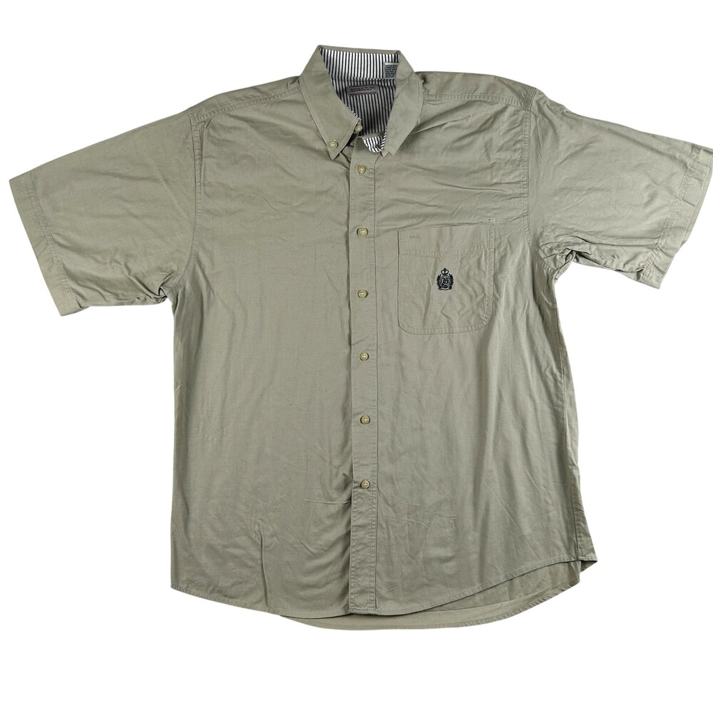 Vintage Bugle Boy Company Shirt Mens Medium Short Sleeve Button Front Pocket